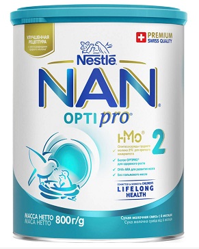 NAN Optipro 2 (НАН) смесь сухая для детей с 6 месяцев, 800г