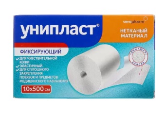 Унипласт пластырь фиксирующий нетканный 10х5м, 1 шт