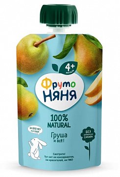 Фрутоняня пюре груша, 90г