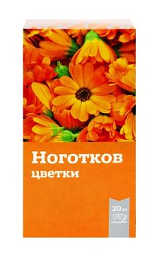 Ноготков цветки (Календула), фильтр-пакеты 1,5г, 20 шт БАД