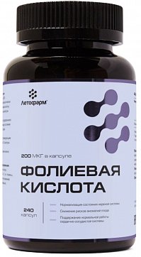 Фолиевая кислота Летофарм, капсулы 0,28г 240 шт. БАД