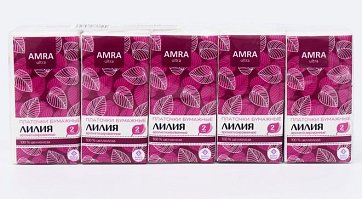 Amra (Амра) платочки бумажные с ароматом лилии, в упаковке 10 шт