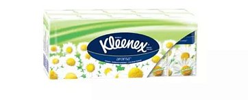 Kleenex (Клинекс) платки носовые бумажные с ароматом ромашки 10х10 шт