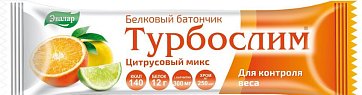 Турбослим, батончик белковый для контроля веса Цитрусовый микс, 50г БАД