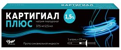 Купить картигиал плюс, протез синовиальной жидкости, раствор для внутрисуставного введения 1,5% шприц 2,5мл 1шт в Нижнем Новгороде