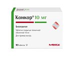 Купить конкор, таблетки покрытые пленочной оболочкой 10мг 90 шт. в Нижнем Новгороде