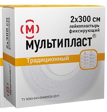 Мультипласт пластырь катушка 2смх3м, 1 шт